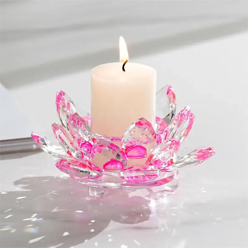 Crystal Lotus Candle Holder