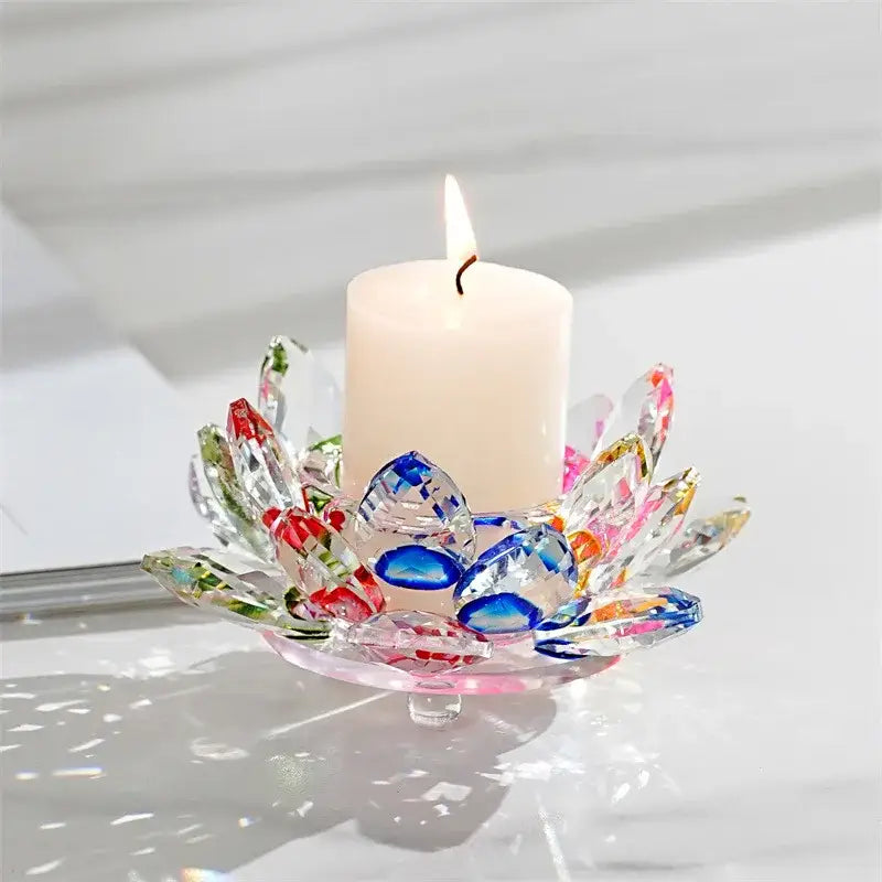 Crystal Lotus Candle Holder