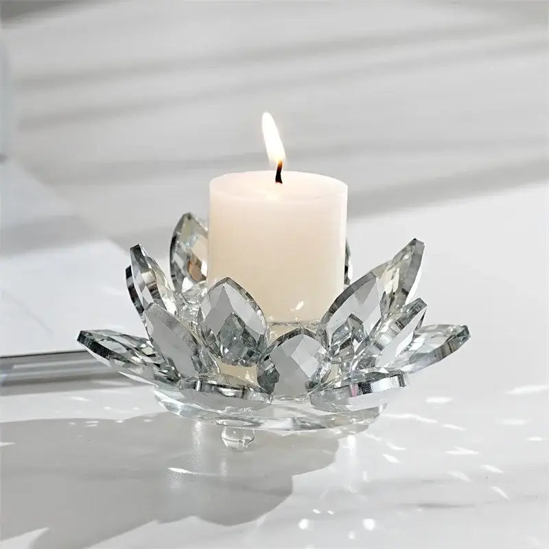 Crystal Lotus Candle Holder
