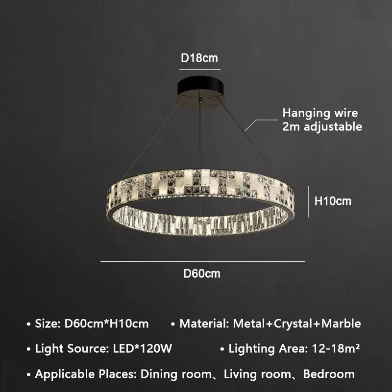 Crystal Circle Pendant Light