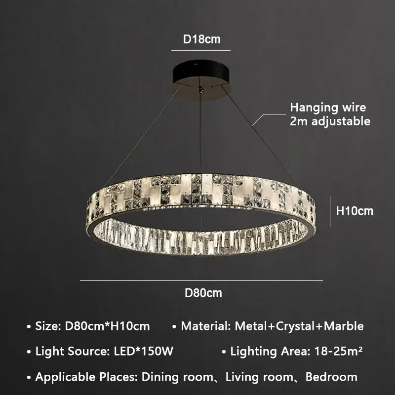 Crystal Circle Pendant Light