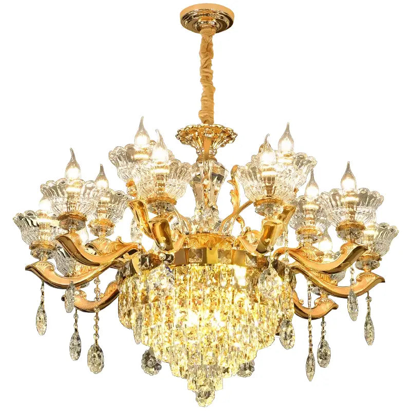 Gold Crystal Pendant Lamp European Flair