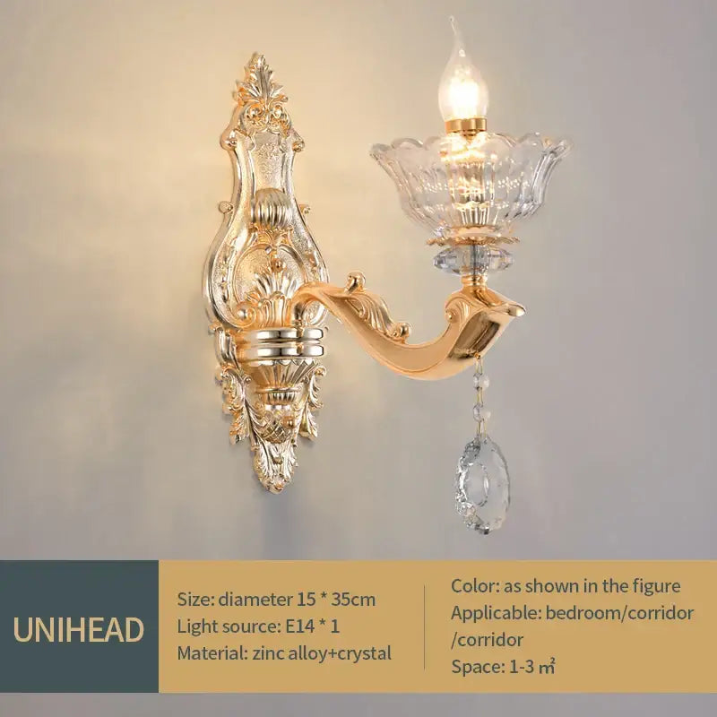 Gold Crystal Pendant Lamp European Flair