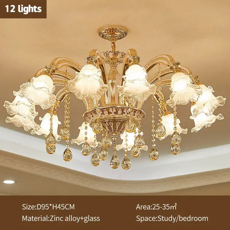 Gold Crystal Living Chandelier Nordic Design