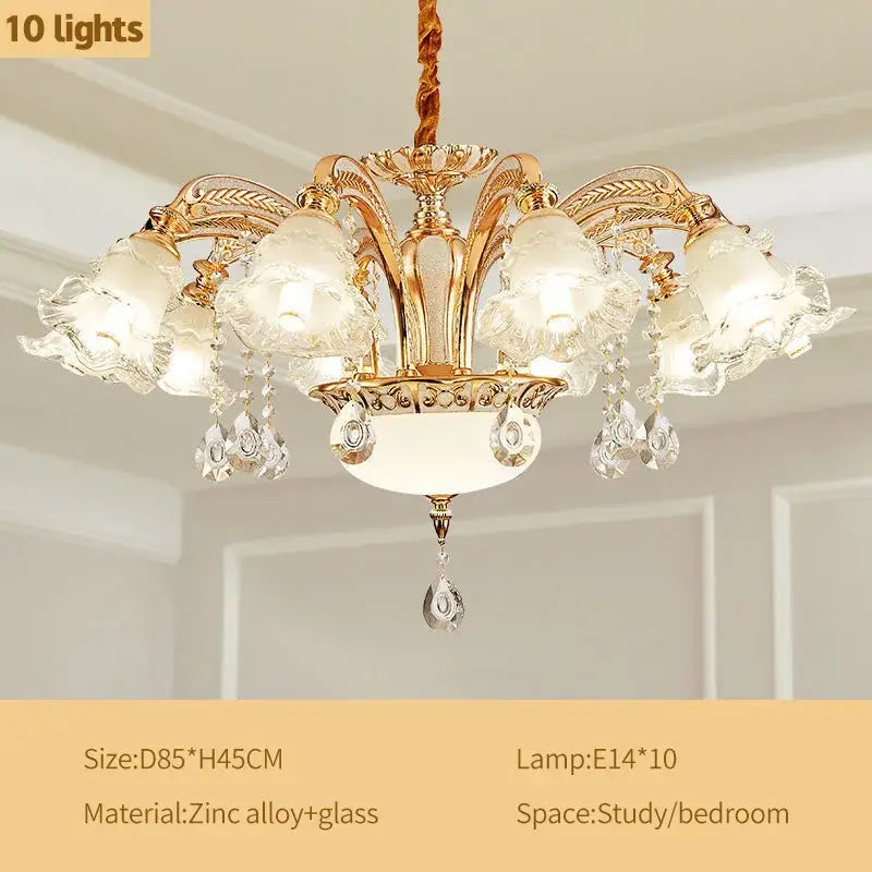 Gold Crystal Living Chandelier Nordic Design