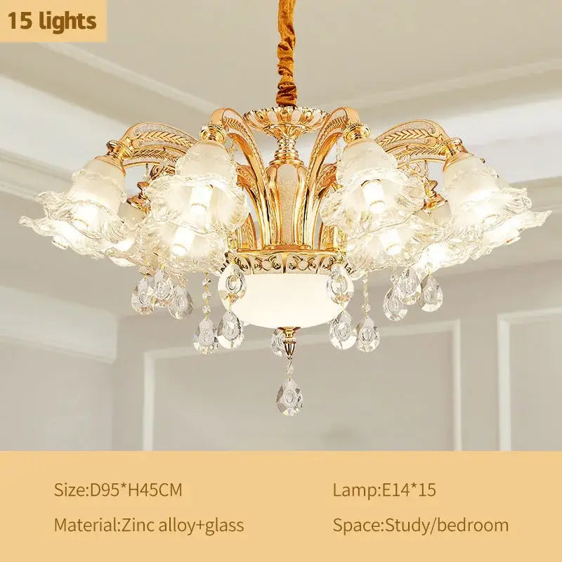 Gold Crystal Living Chandelier Nordic Design
