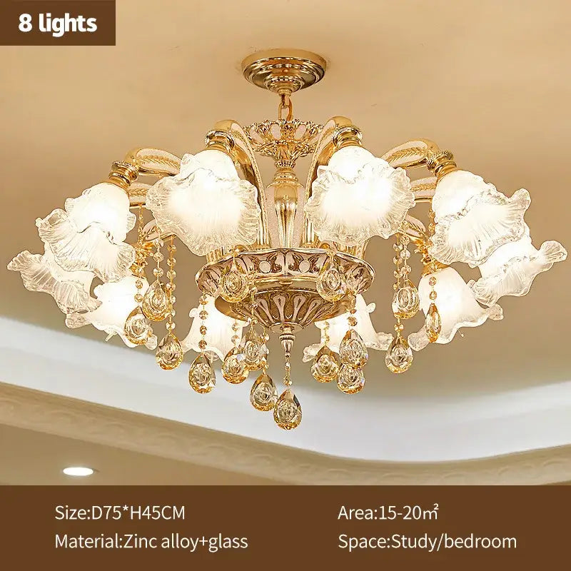 Gold Crystal Living Chandelier Nordic Design