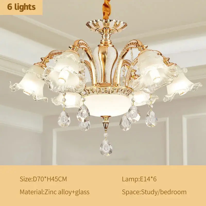 Gold Crystal Living Chandelier Nordic Design
