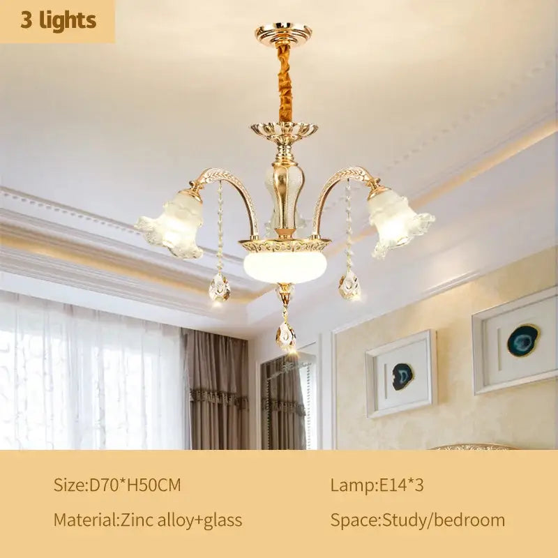 Gold Crystal Living Chandelier Nordic Design