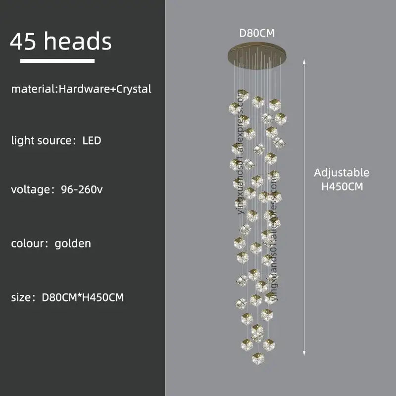 Crystal Cubic Chandelier