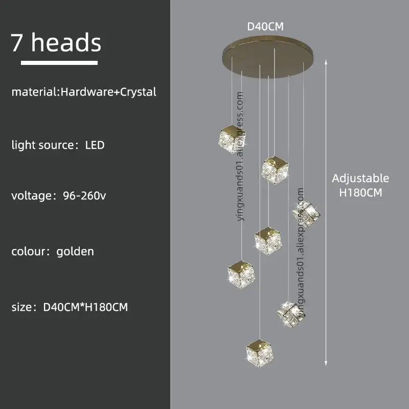 Crystal Cubic Chandelier