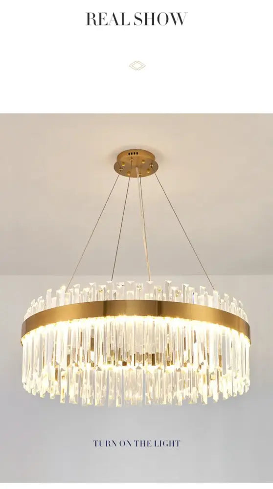 Gold Crystal Ceiling Light