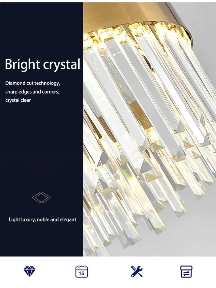 Gold Crystal Ceiling Light