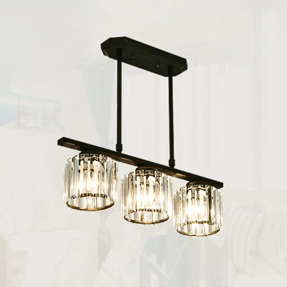 Black Crystal Four-Light Chandelier