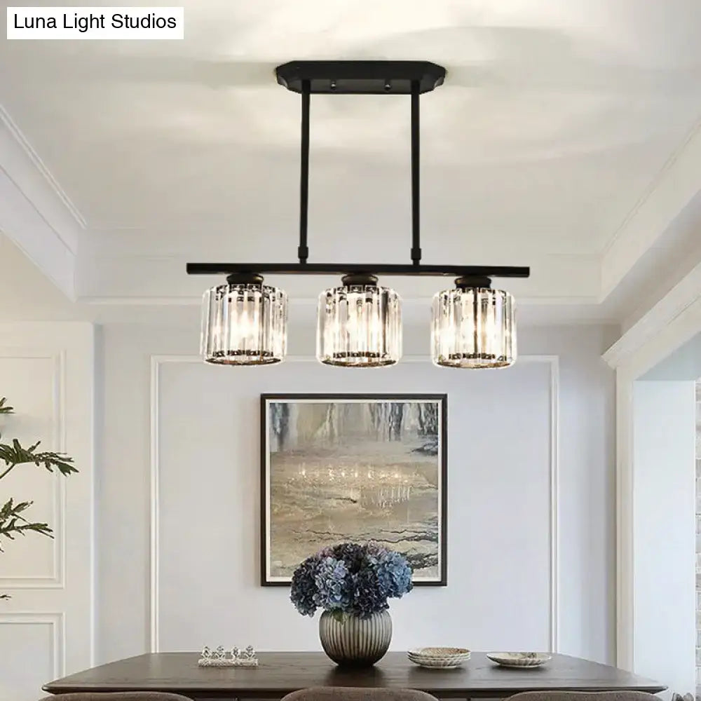 Black Crystal Four-Light Chandelier