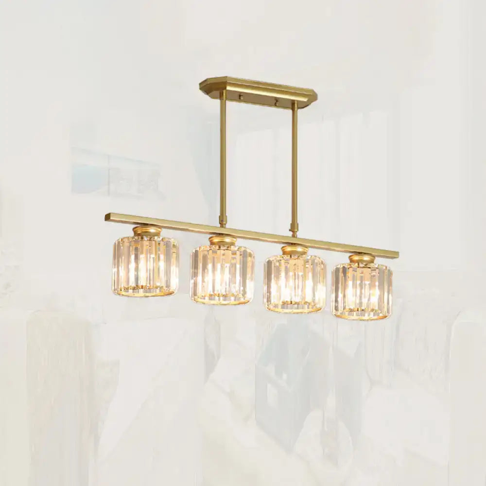 Black Crystal Four-Light Chandelier