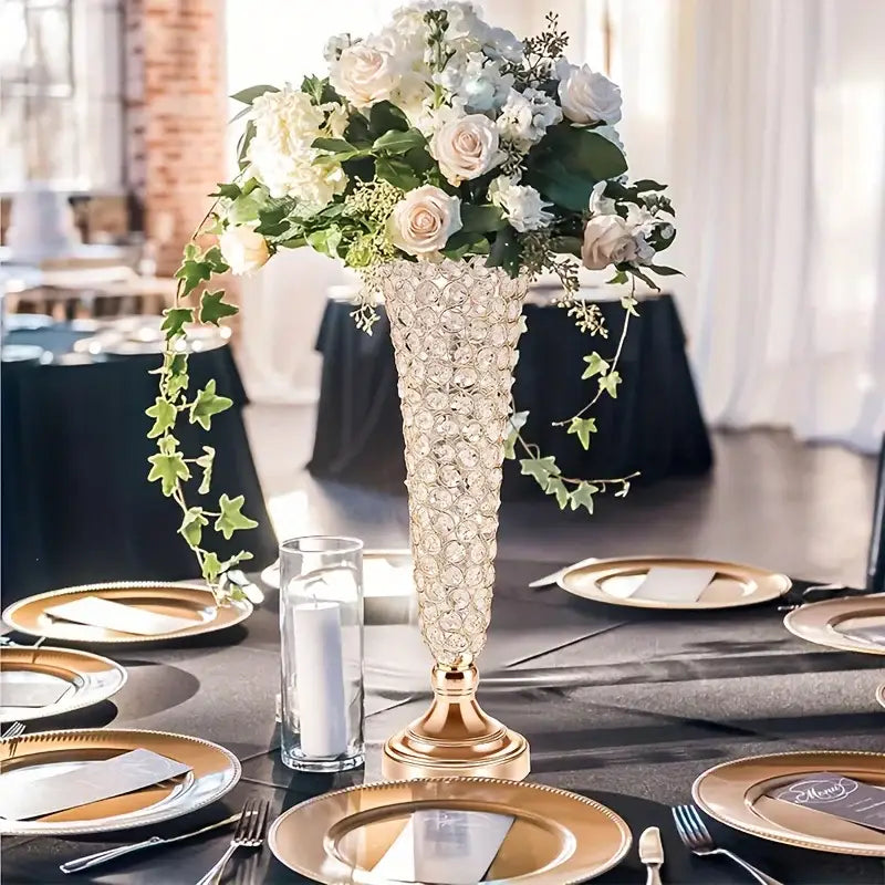 Gold Crystal Encrusted Vase