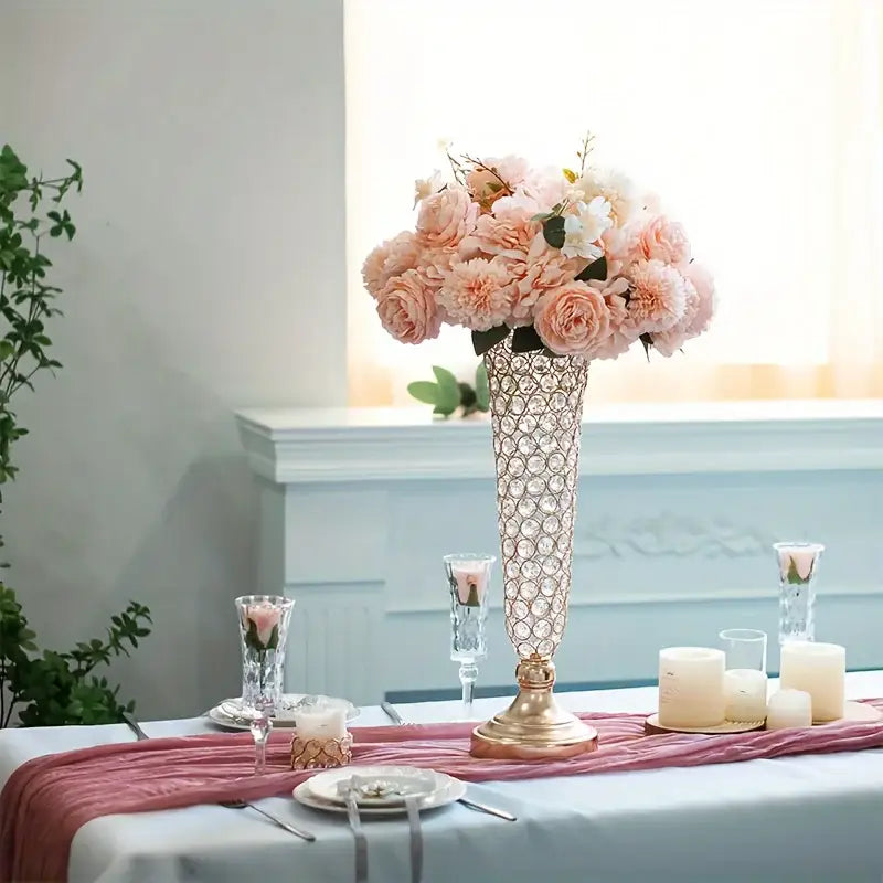 Gold Crystal Encrusted Vase