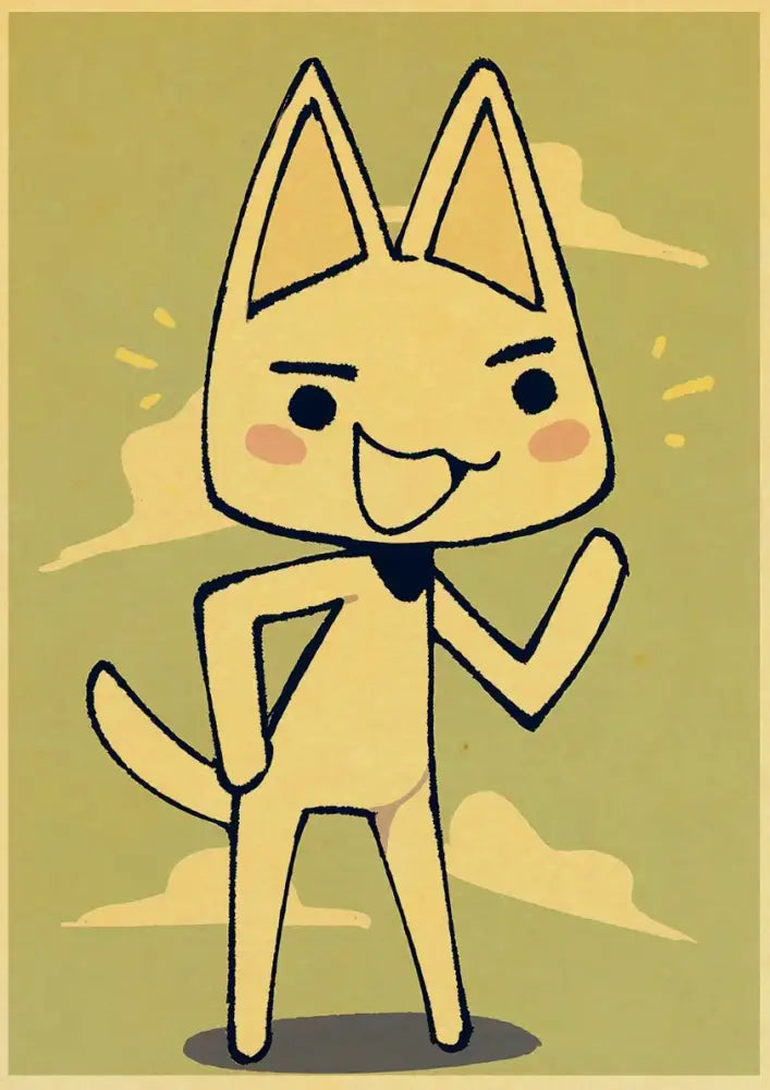 White 3D Cat Art Poster