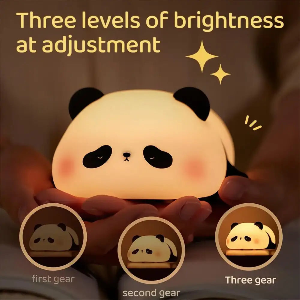 White Black Panda Night Light