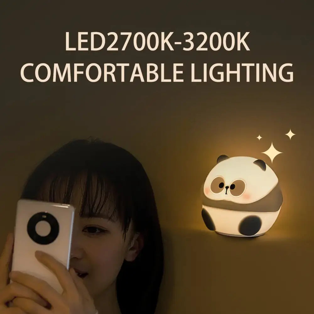 White Black Panda Night Light