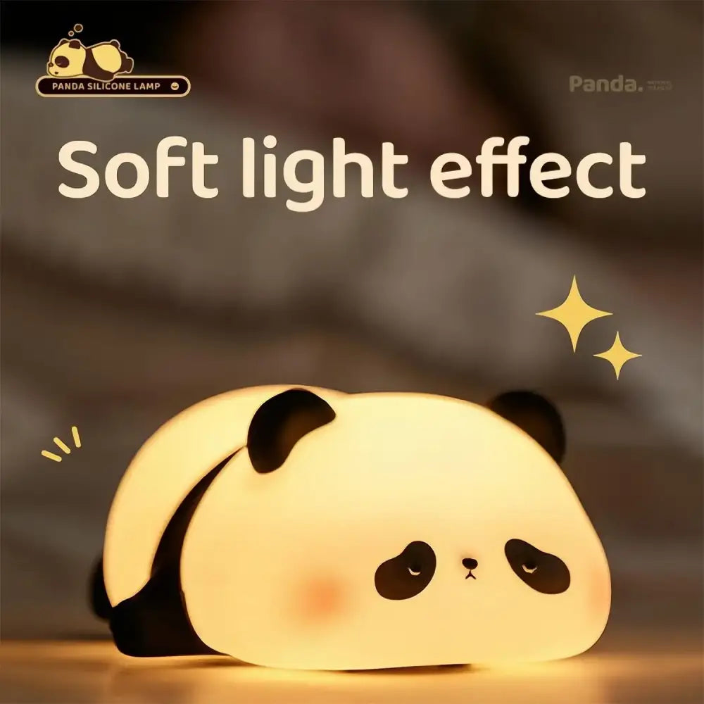 White Black Panda Night Light