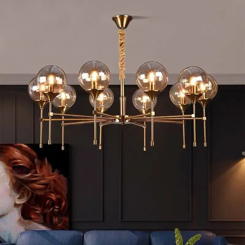 Smoked Glass Globe Chandelier
