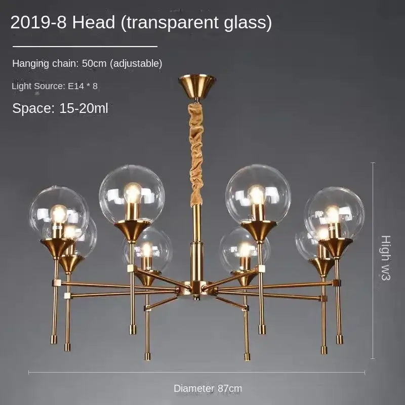 Smoked Glass Globe Chandelier