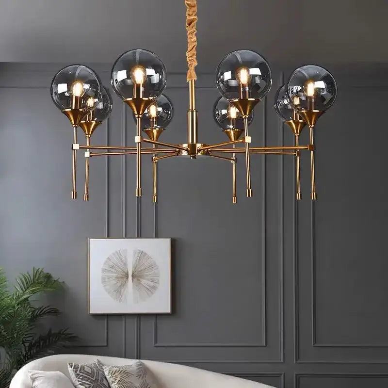 Smoked Glass Globe Chandelier