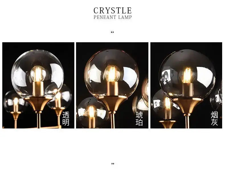 Smoked Glass Globe Chandelier