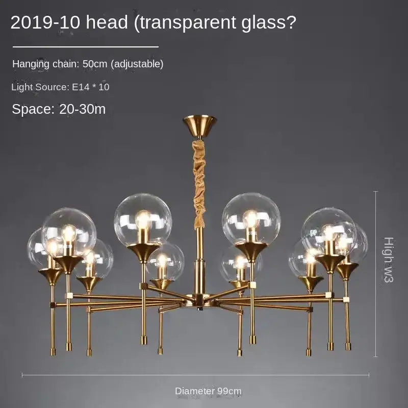 Smoked Glass Globe Chandelier