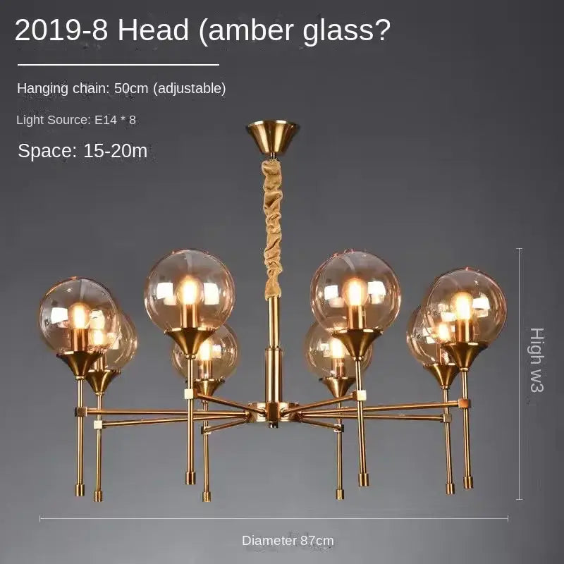 Smoked Glass Globe Chandelier