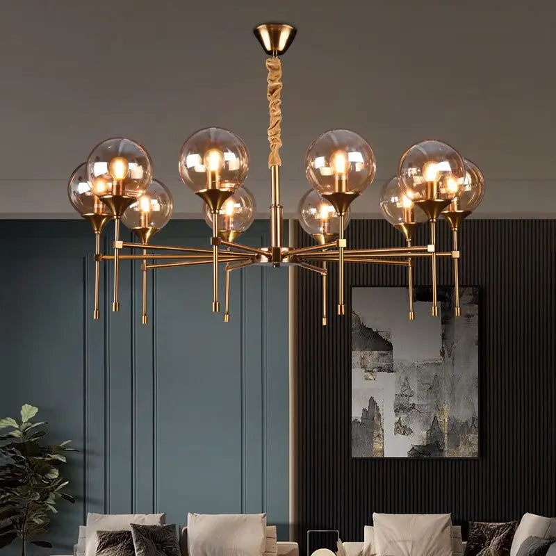 Smoked Glass Globe Chandelier