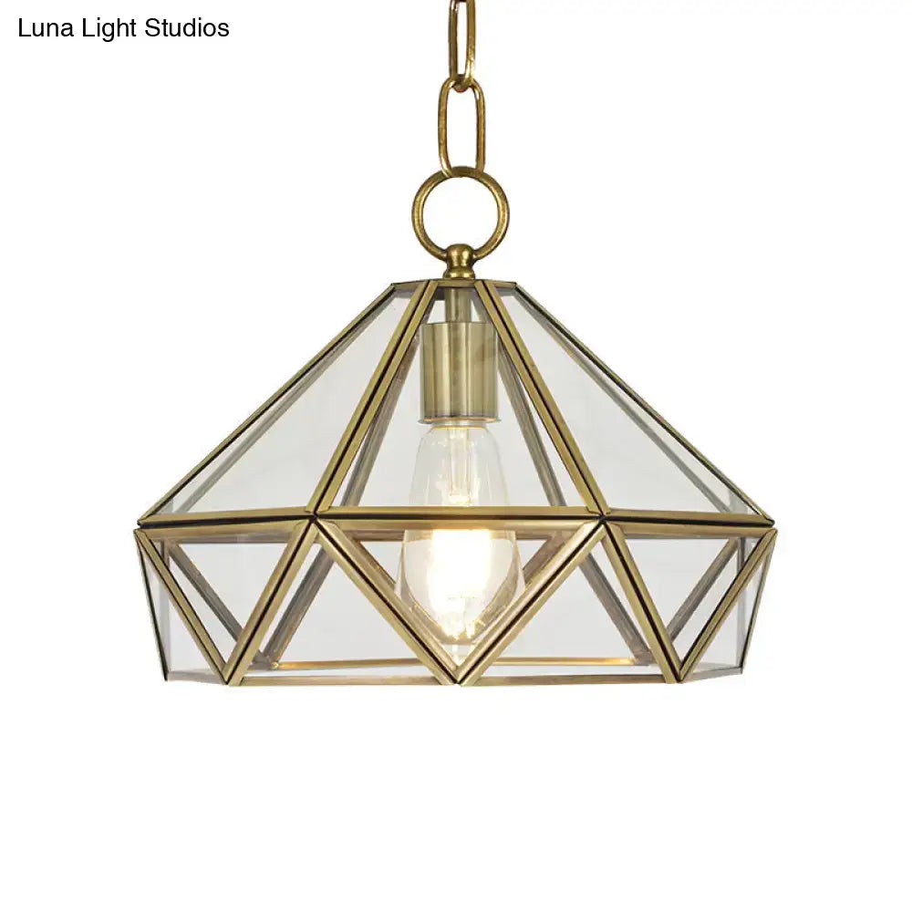 Brass Diamond Pendant Light