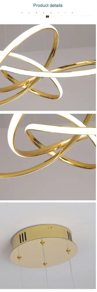 Gold Ring Chandelier Dimmable