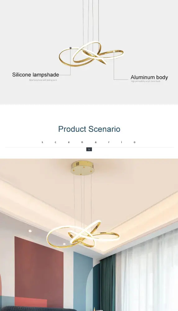 Gold Ring Chandelier Dimmable