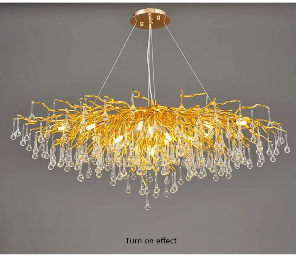 Gold Crystal Chandelier 150cm Round Design