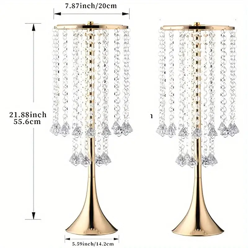 Gold Crystal Flower Stand