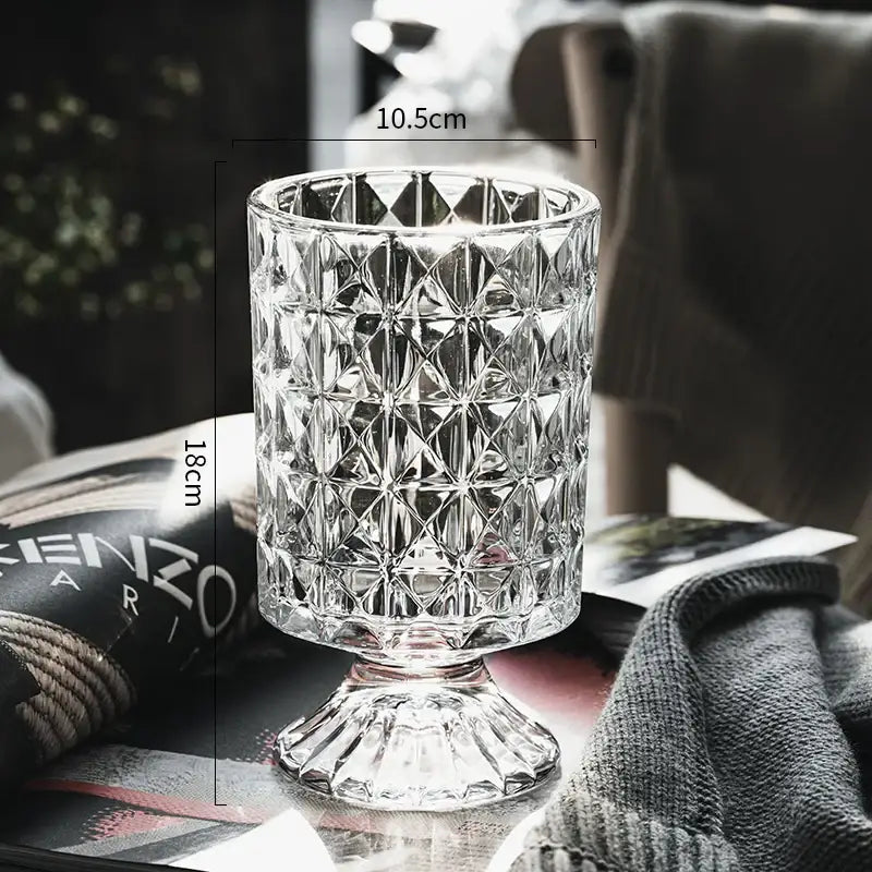 Crystal Glass Pedestal Vase