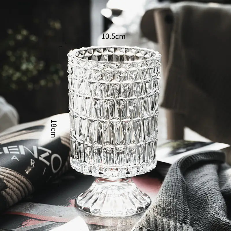 Crystal Glass Pedestal Vase