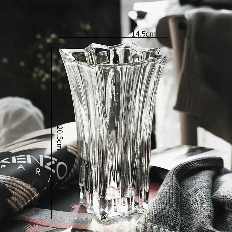 Crystal Glass Pedestal Vase