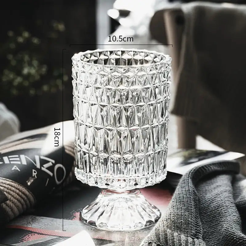 Crystal Glass Pedestal Vase