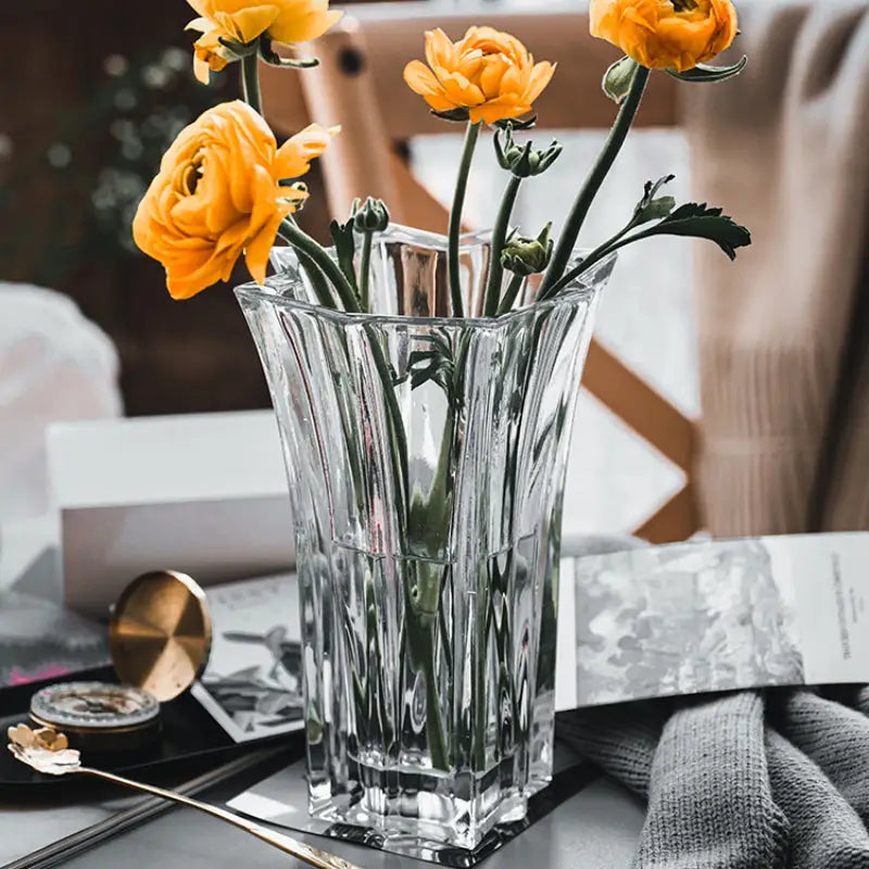 Crystal Glass Pedestal Vase