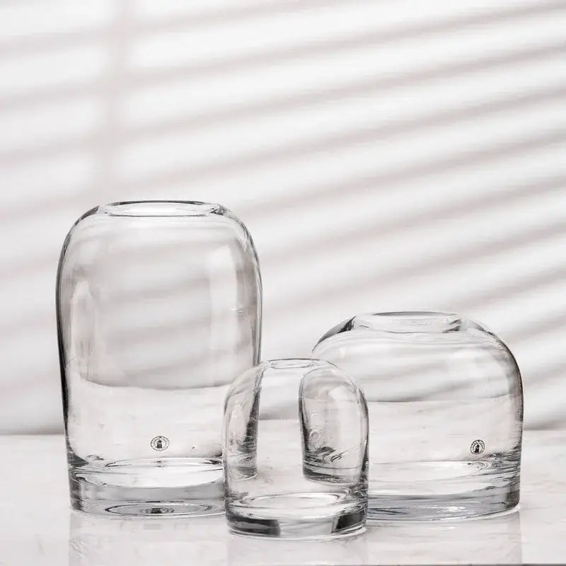 Gray Gradient Glass Vase Set