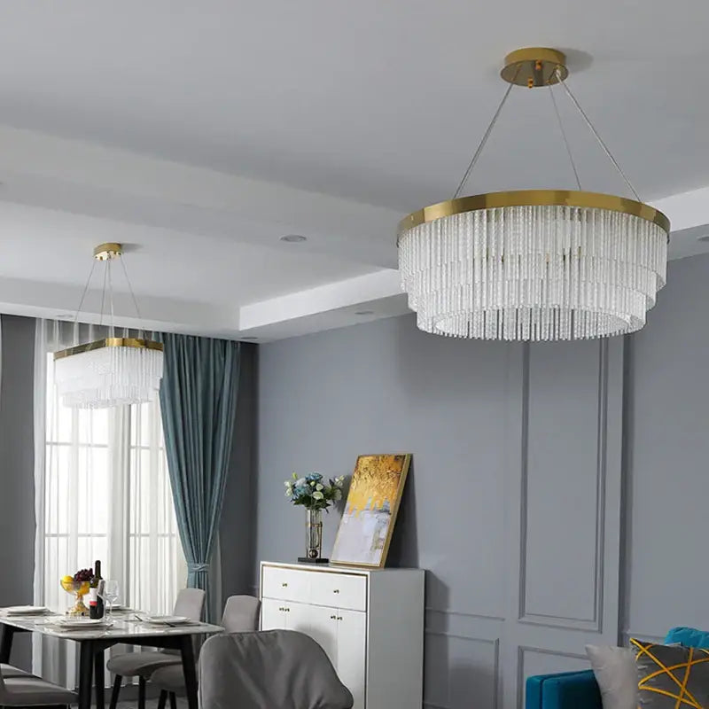 Gold Crystal Dining Chandelier