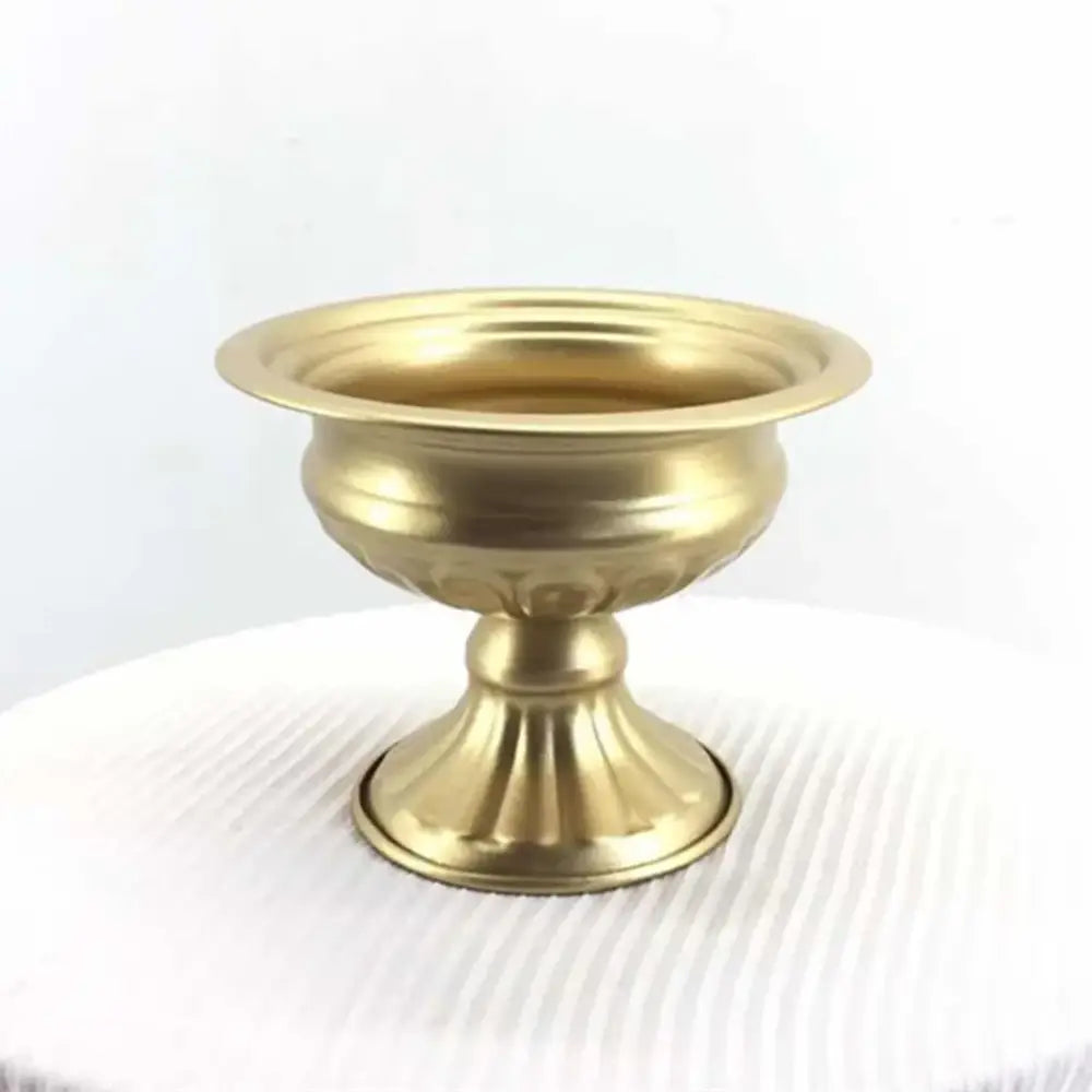 White Gold Metal Vase