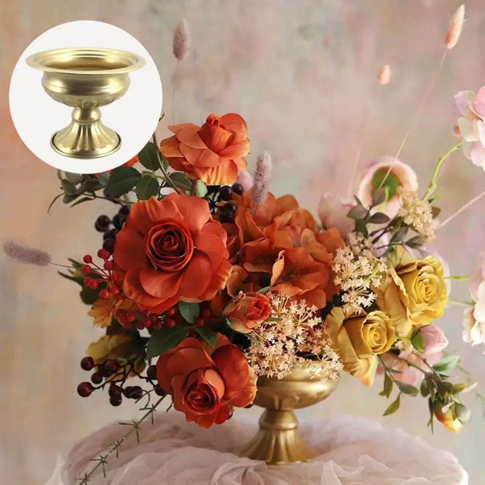 White Gold Metal Vase