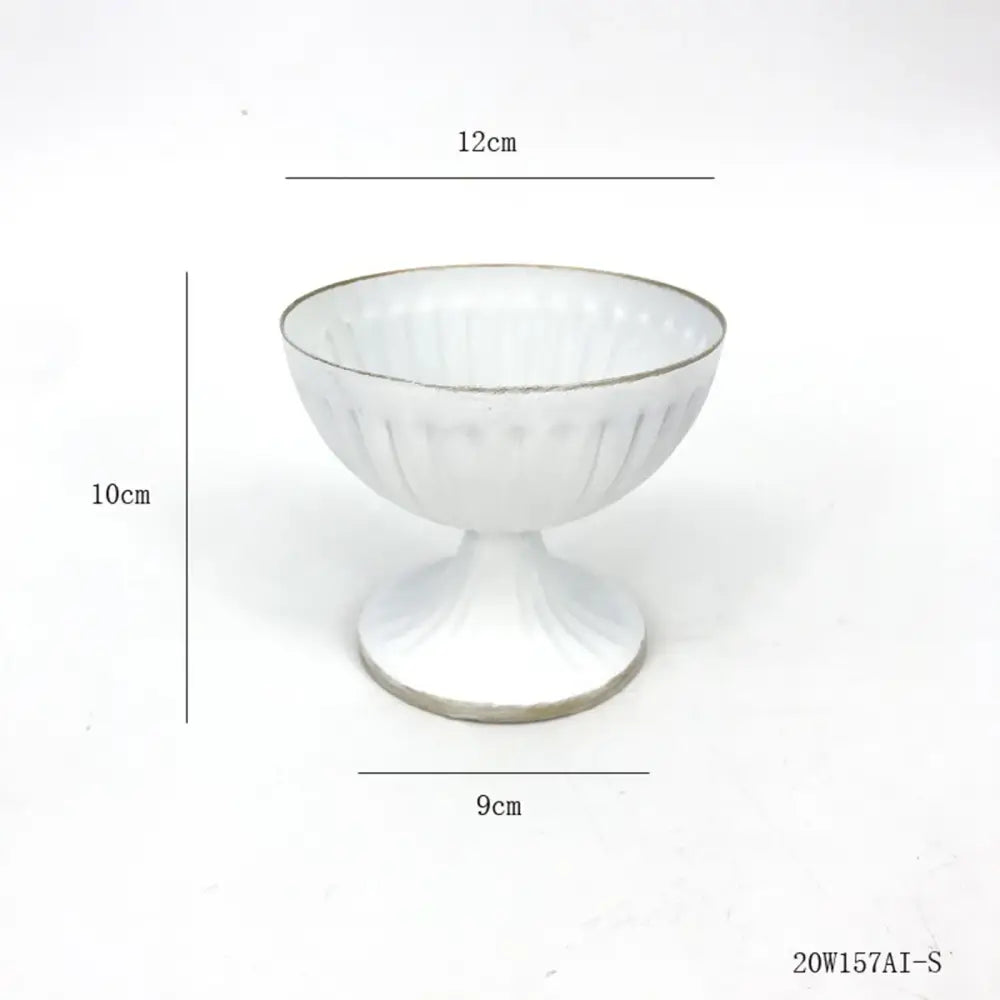 White Gold Metal Vase
