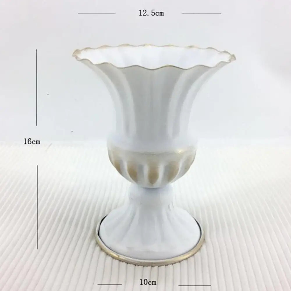 White Gold Metal Vase