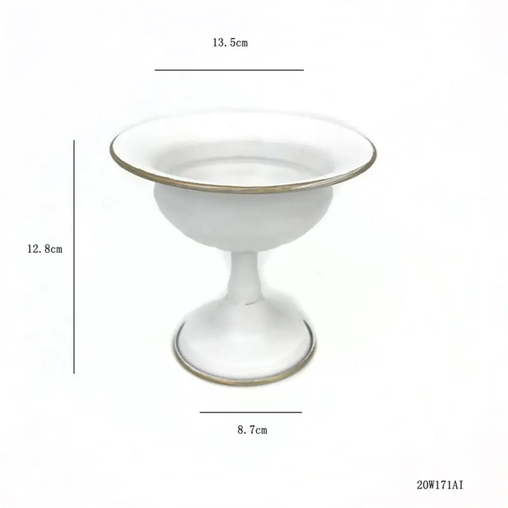 White Gold Metal Vase